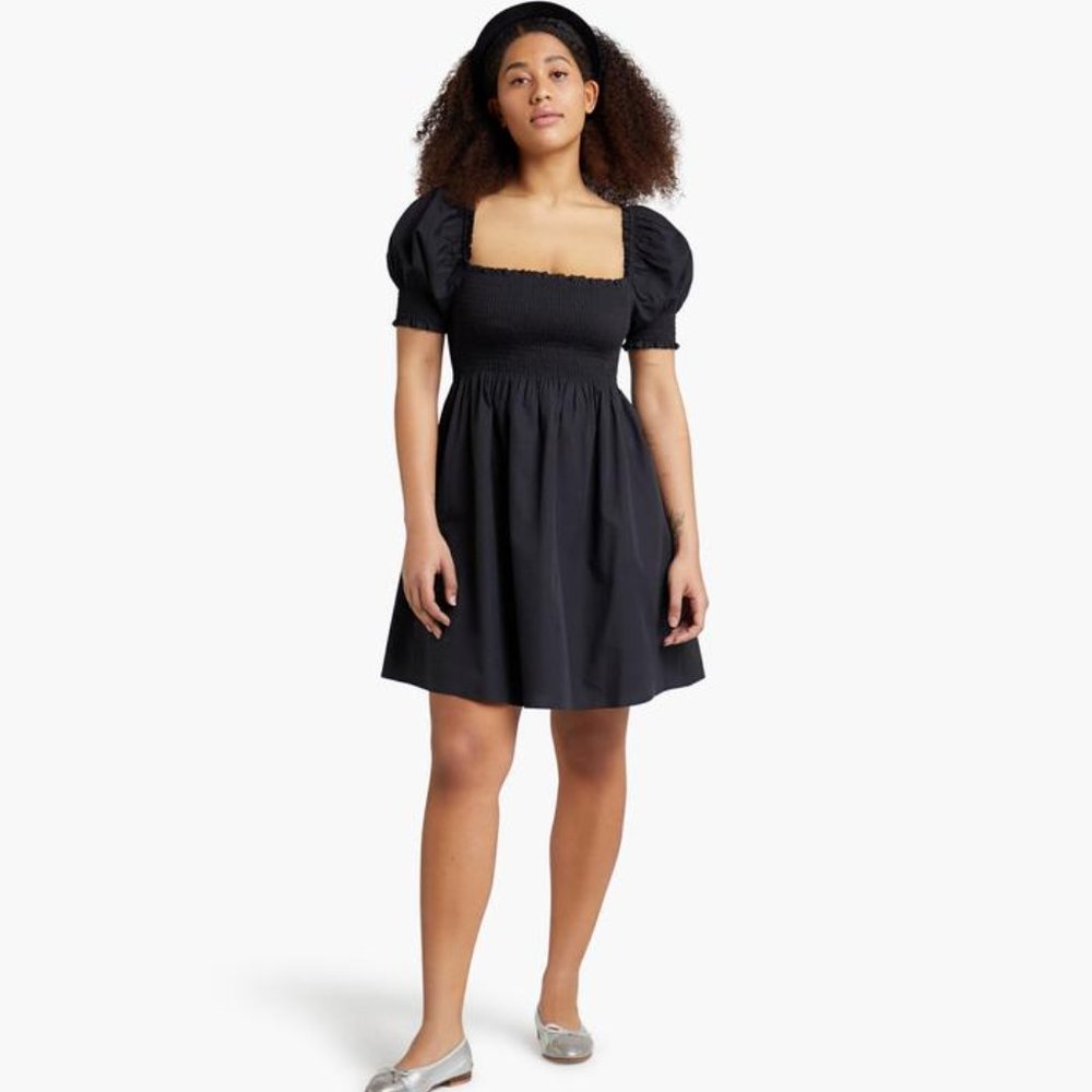 Athena Nap Dress - Black Swiss Dot